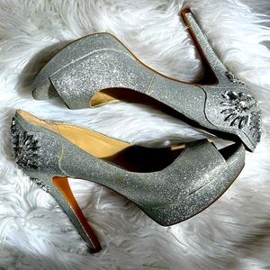 Gianni Bini Glitter Jeweled Heels